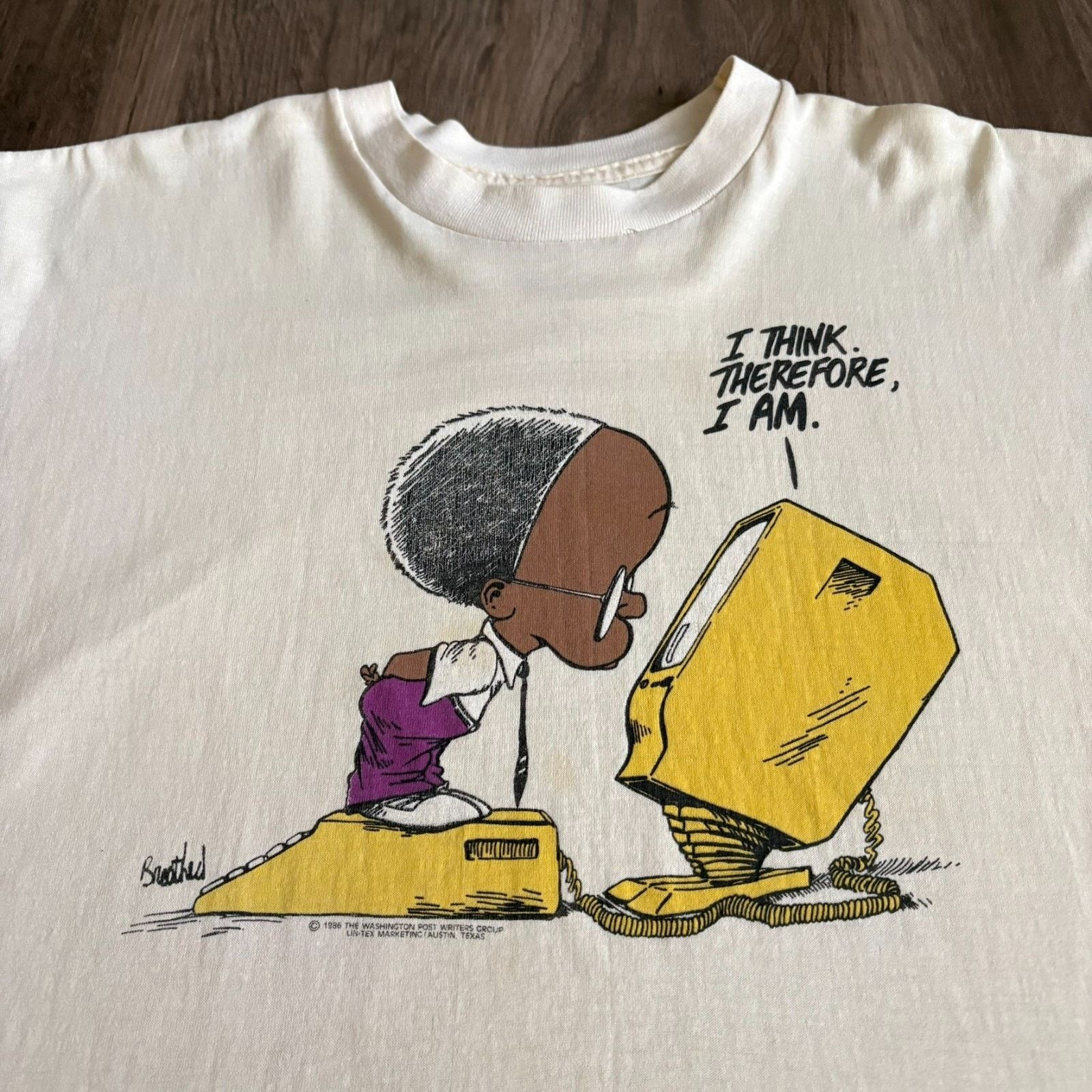 Vintage Vintage Computer Tech T-Shirt Men's Size L 1986 I Think Size US L / EU 52-54 / 3 - 2 Thumbnail