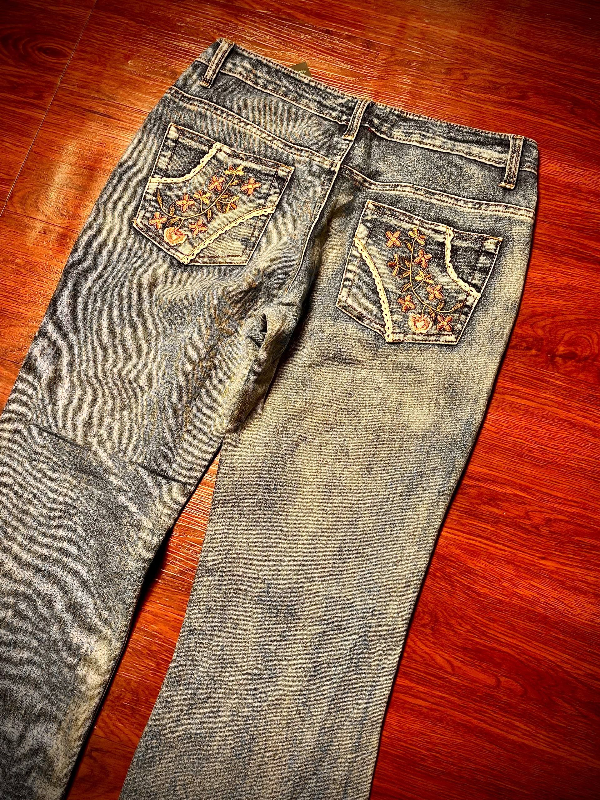 Issey Miyake Vintage Worldar Raza Jeans Flora Studed Patern Denim Pants Size 30" / US 8 / IT 44 - 3 Thumbnail
