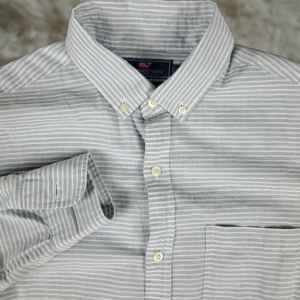 Vineyard Vines VINEYARD VINES Shirt Blue Striped Button-Up Long Sleeve Men’s Small Regular Fit Size US S / EU 44-46 / 1 - 1 Thumbnail