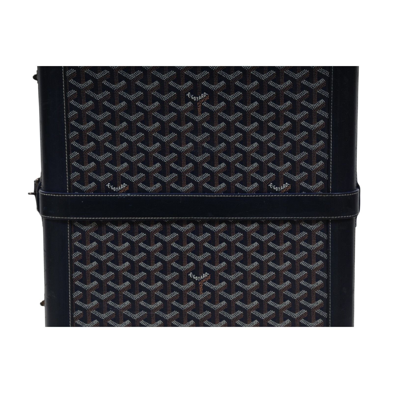 Goyard Navy Blue Coated Canvas Bourget Trolley PM Rolling - 02538 Size ONE SIZE - 3 Thumbnail