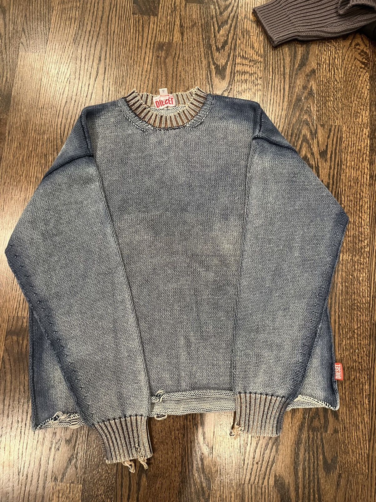 Diesel Diesel Delos Stonewashed Distressed Sweater Size US XS / EU 42 / 0 - 1 Thumbnail