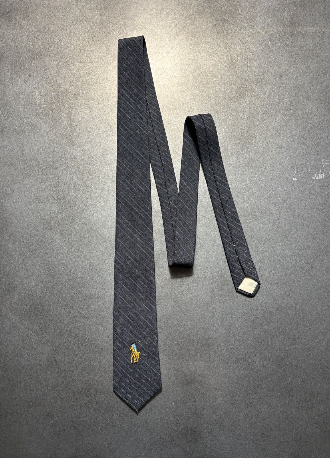 Vintage Vintage Polo Ralph Lauren Necktie Horseman Logo Tie Wool 90s Size ONE SIZE - 12 Thumbnail