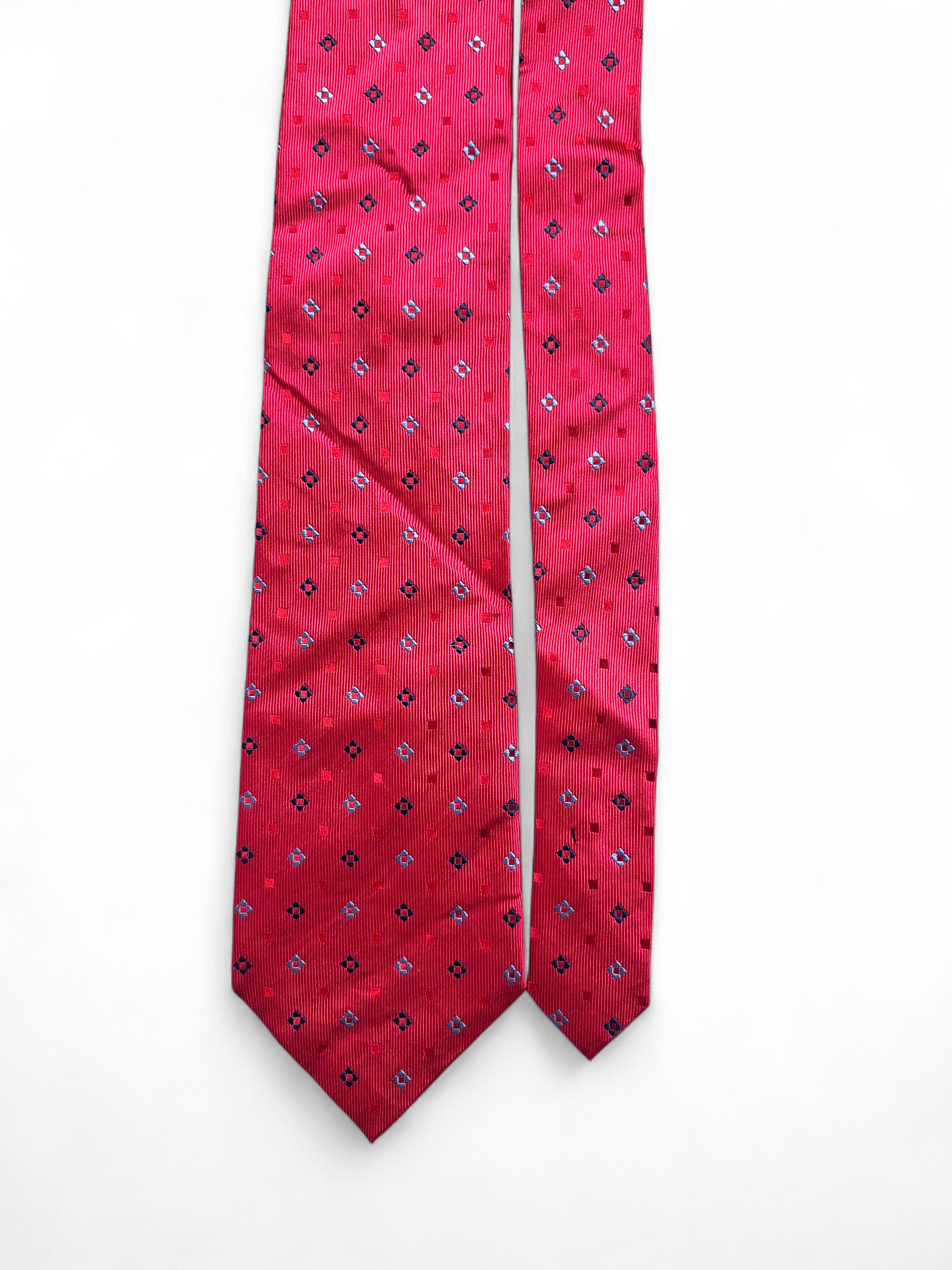 Aigner Aigner Silk Tie Red Geometric Medallion Size ONE SIZE - 3 Thumbnail