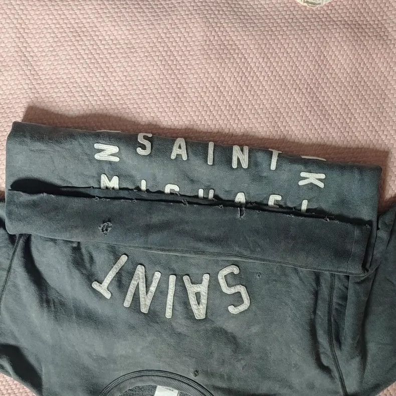 Saint Michael Saint Michael Grey letter used hoodie Size US L / EU 52-54 / 3 - 1 Thumbnail