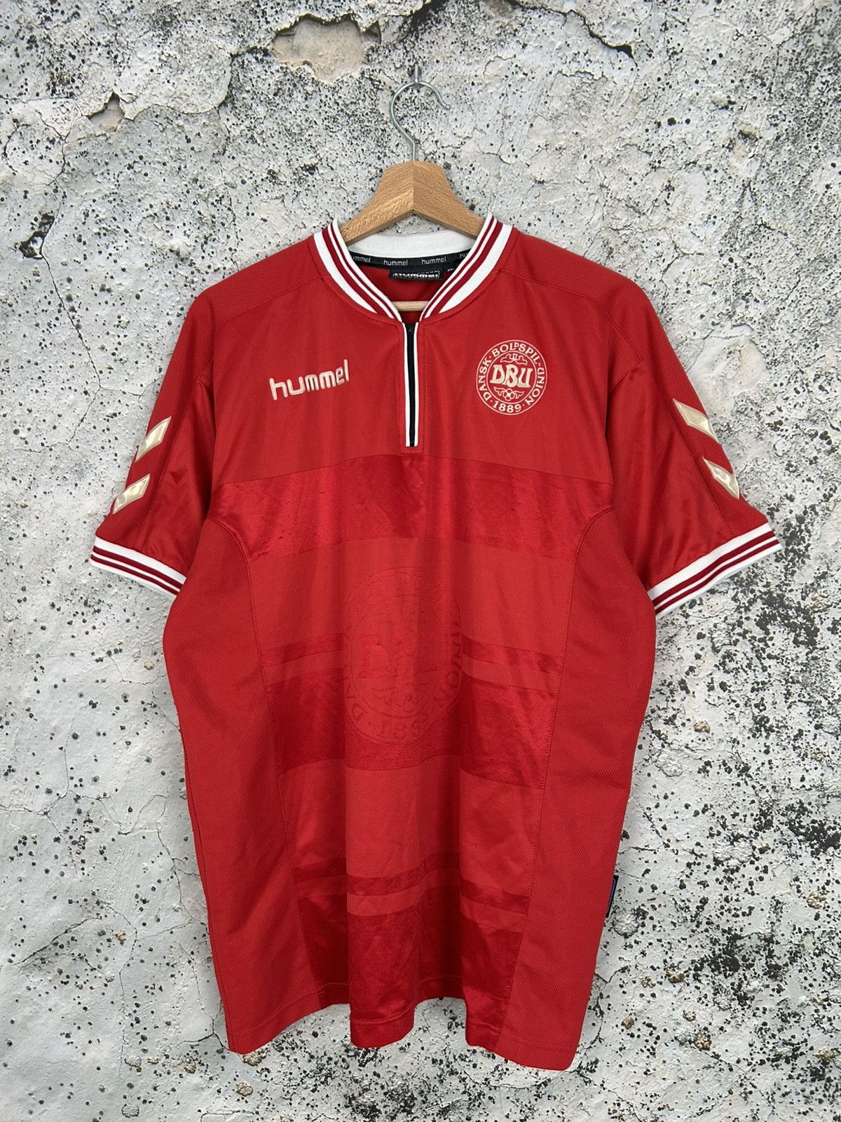 Vintage Denmark World Cup 90s Hummel Soccer Jersey Football