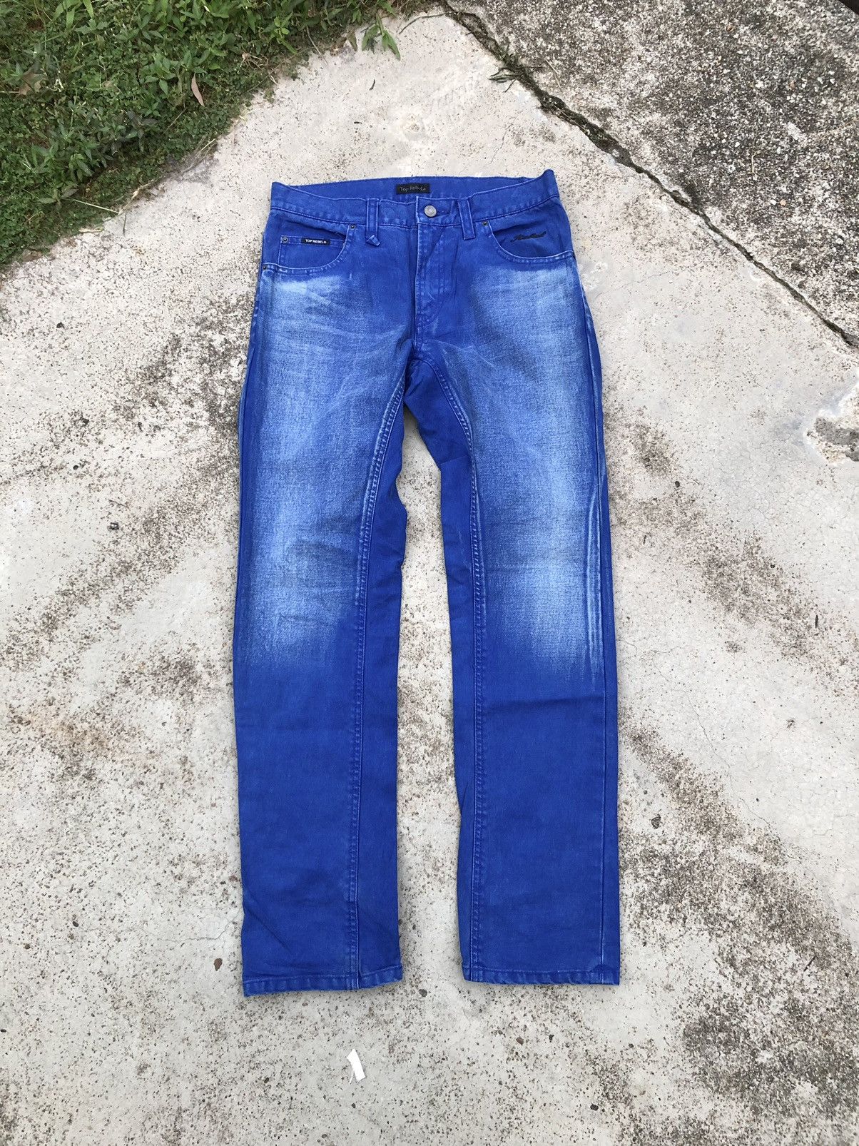Japanese Brand TOP REBEL WASHED BLUE DENIM Size US 30 / EU 46 - 1 Thumbnail