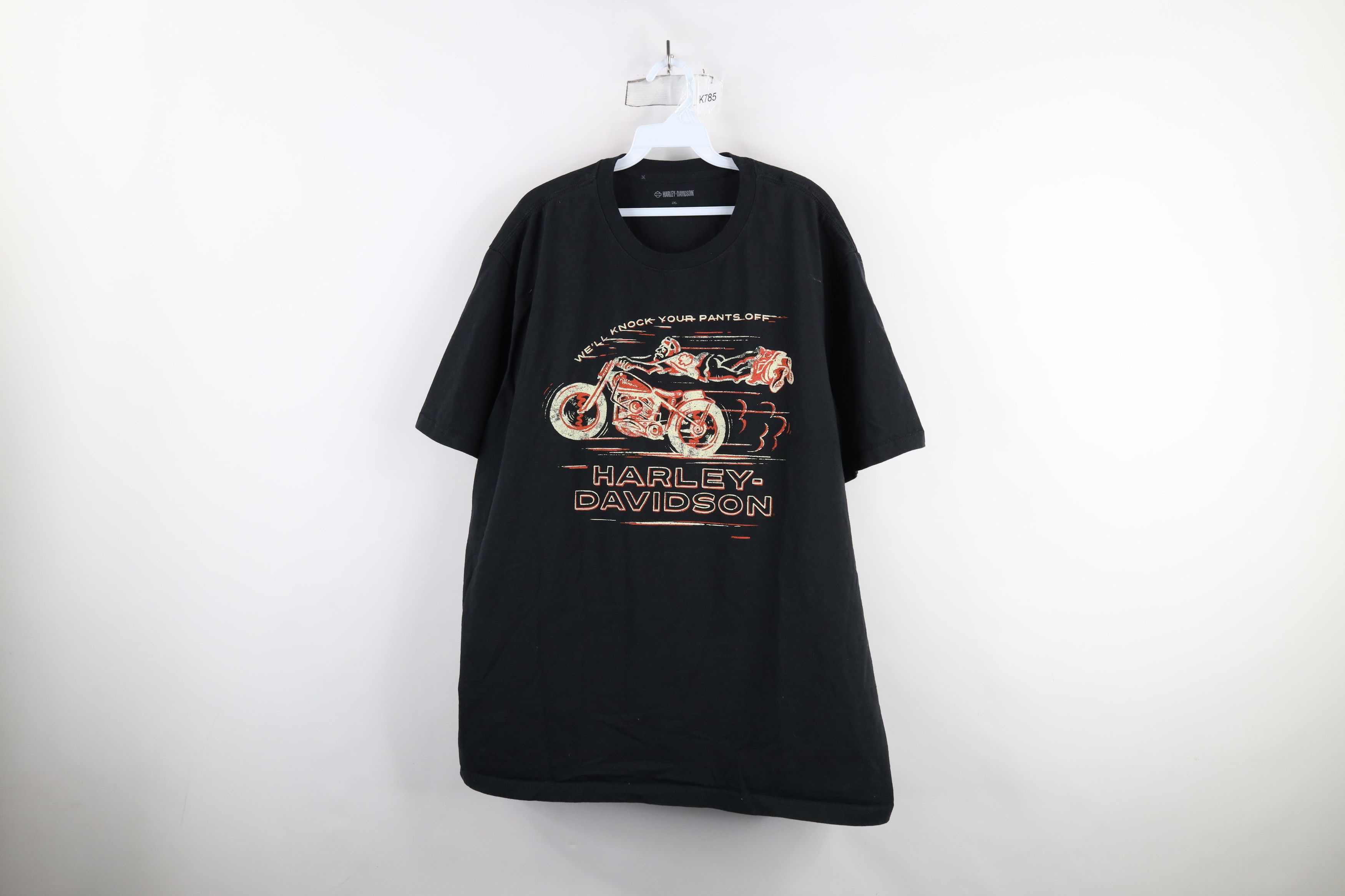 Harley Davidson × Vintage Y2K Harley Davidson Spell Out Barracuda Fish T-Shirt Black Size US XXL / EU 58 / 5 - 1 Thumbnail