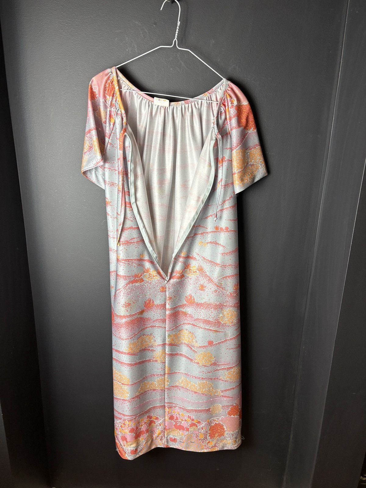 Vintage 1970s Vintage Sleep Gown Ugly Polyester Slip Dress Long PJs Size M / US 6-8 / IT 42-44 - 4 Thumbnail
