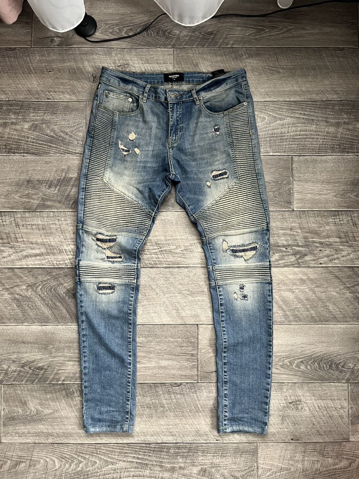 Represent Clo. Represent Biker Denim Sand Blue Pants Jeans Size US 32 / EU 48 - 1 Thumbnail