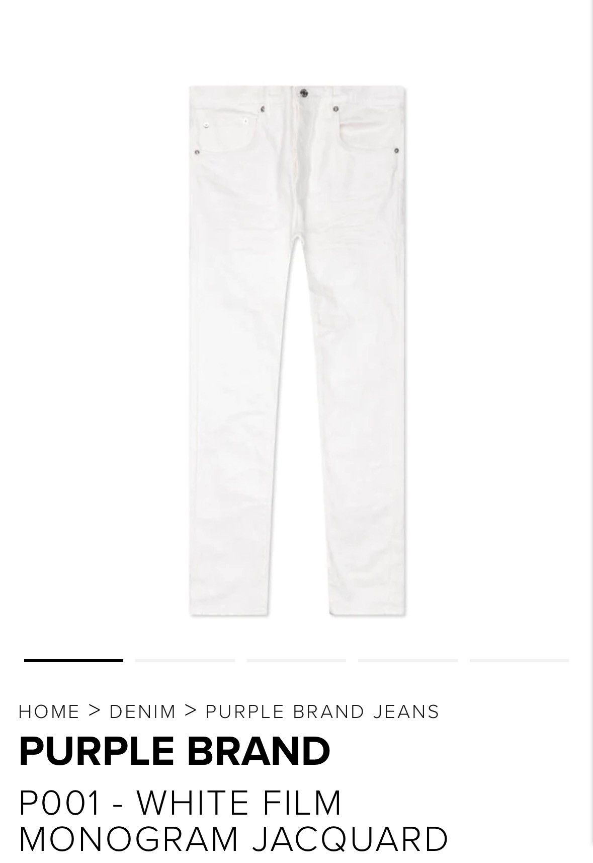 Purple P001 White Film Monogram Jacquard Size US 31 - 19 Thumbnail