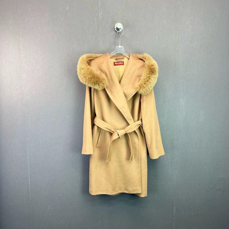 Max Mara Max Mara Long thickened woolen fur collar coat Size S / US 4 / IT 40 - 1 Thumbnail