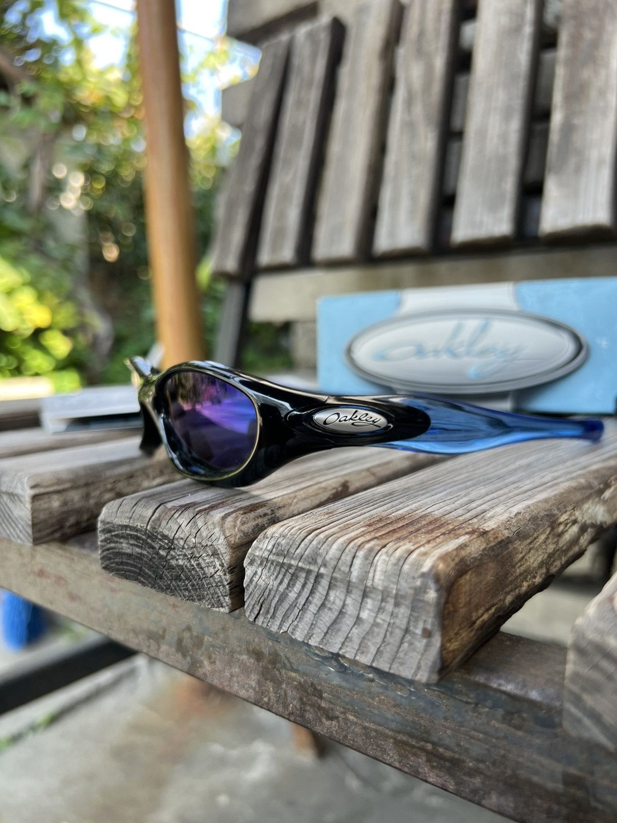 Oakley Oakley Pocket Polished Black w/ OO Blue software sunglasses Size ONE SIZE - 2 Thumbnail