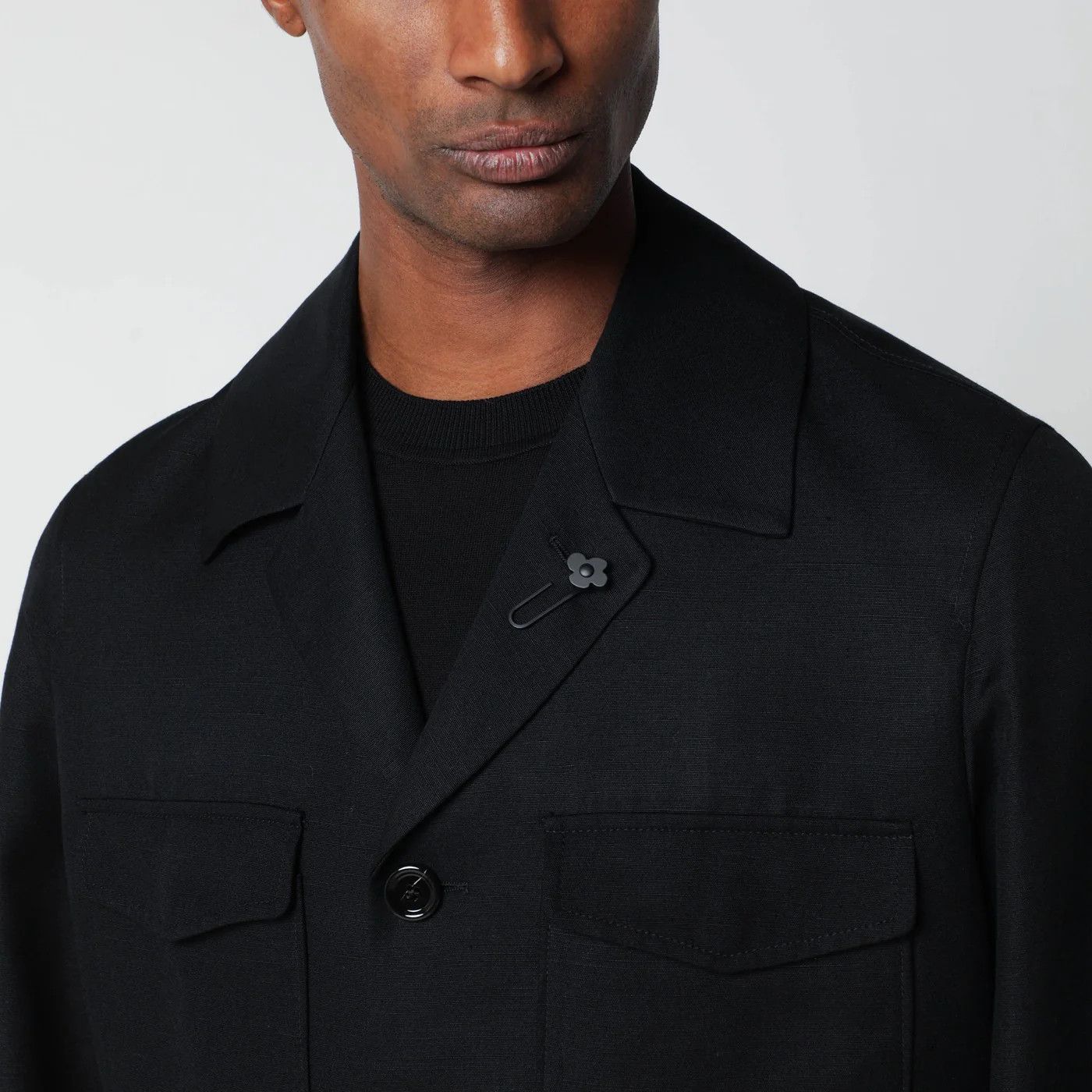 Lardini o1d2blof0526 Viscose and Silk-blend Jacket in Black Size US M / EU 48-50 / 2 - 4 Thumbnail