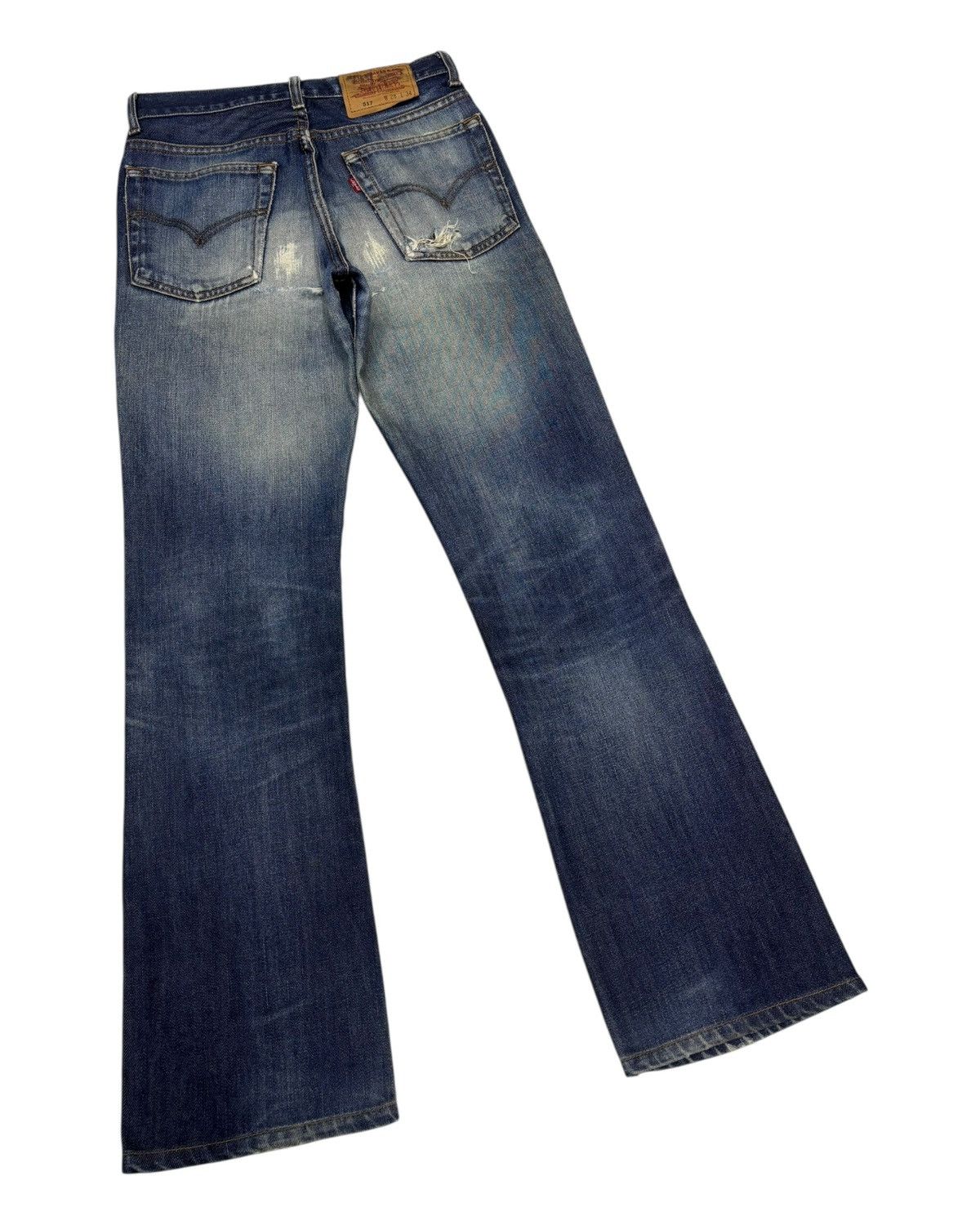 Levi's Vintage Clothing Vintage Levis 517 Bootcut Distressed Denim Flare Jeans Size US 28 / EU 44 - 4 Thumbnail