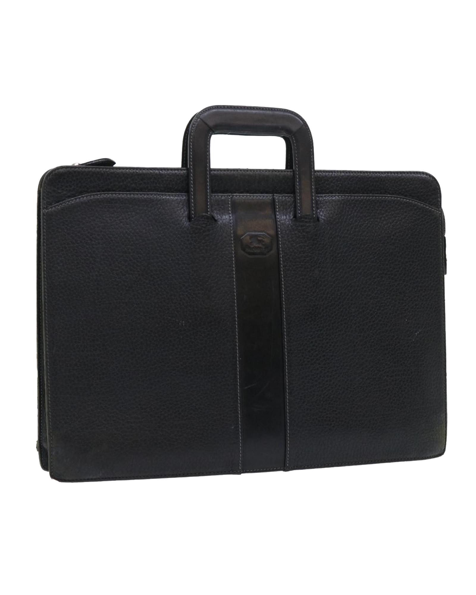 image of Burberry Authentic Black Leather Handbag, Women's