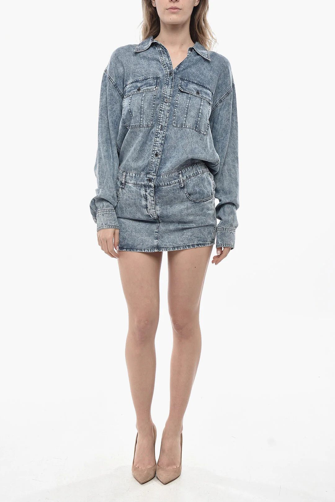 Isabel Marant og1mm0326 Safari Blouse in Blue Size S / US 4 / IT 40 - 1 Thumbnail