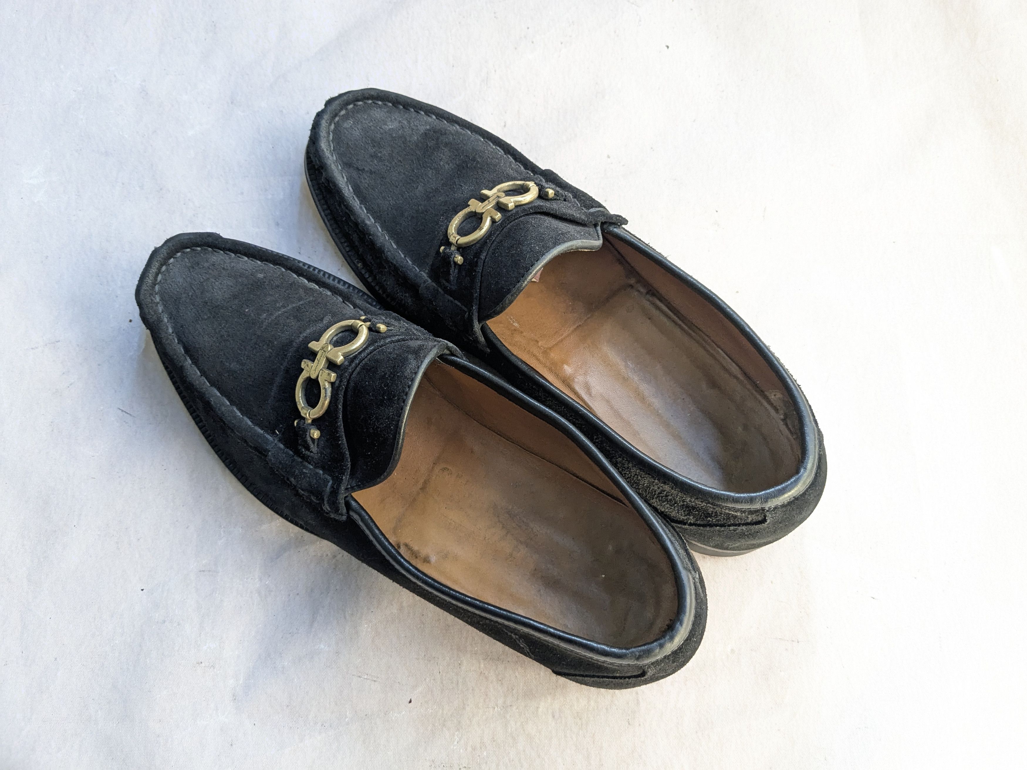 Salvatore Ferragamo Salvatore Ferragamo Loafers Black Leather Suede 9.5 Size US 9.5 / EU 42-43 - 13 Thumbnail