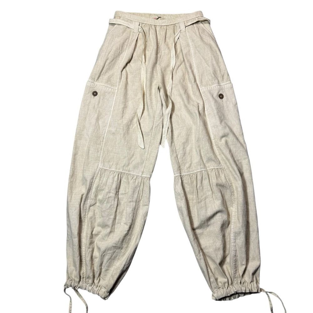 Free People New Free People Costa Linen Solid Morning Oat Pants Size XS Size 26" / US 2 / IT 38 - 3 Thumbnail