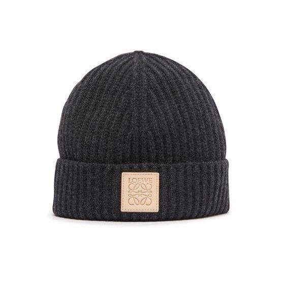 Loewe LOEWE Anagram Knit Black Cashmere Beanie Hat New  display picture 2