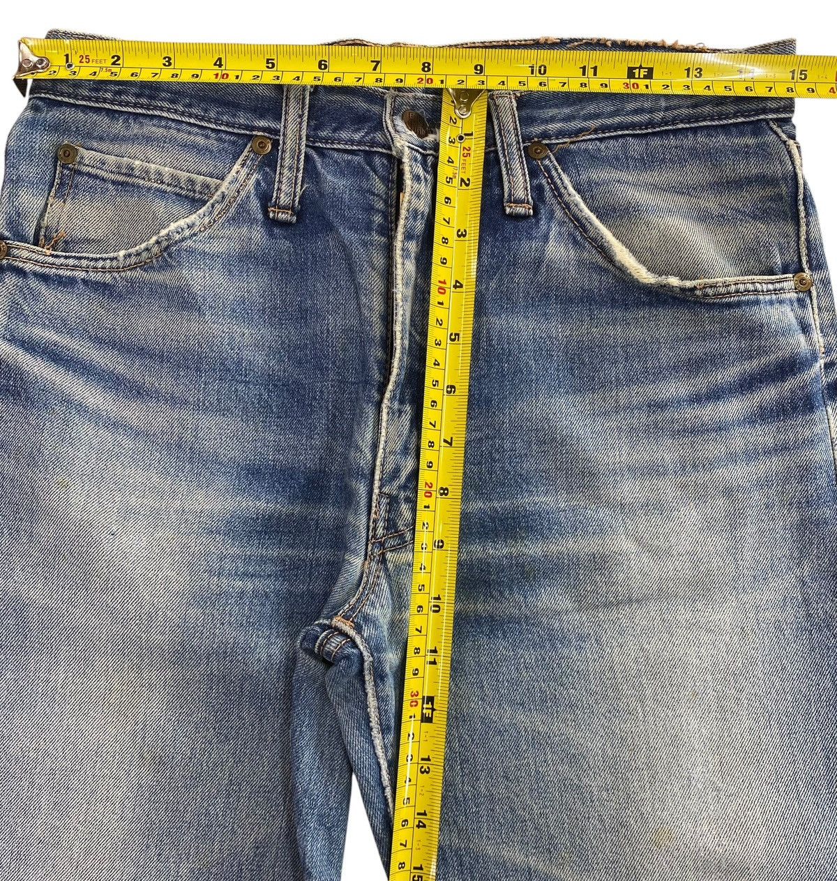 Big John Big John Faded Blue Style Wide Leg Jeans Raw Hem Size US 30 / EU 46 - 8 Thumbnail
