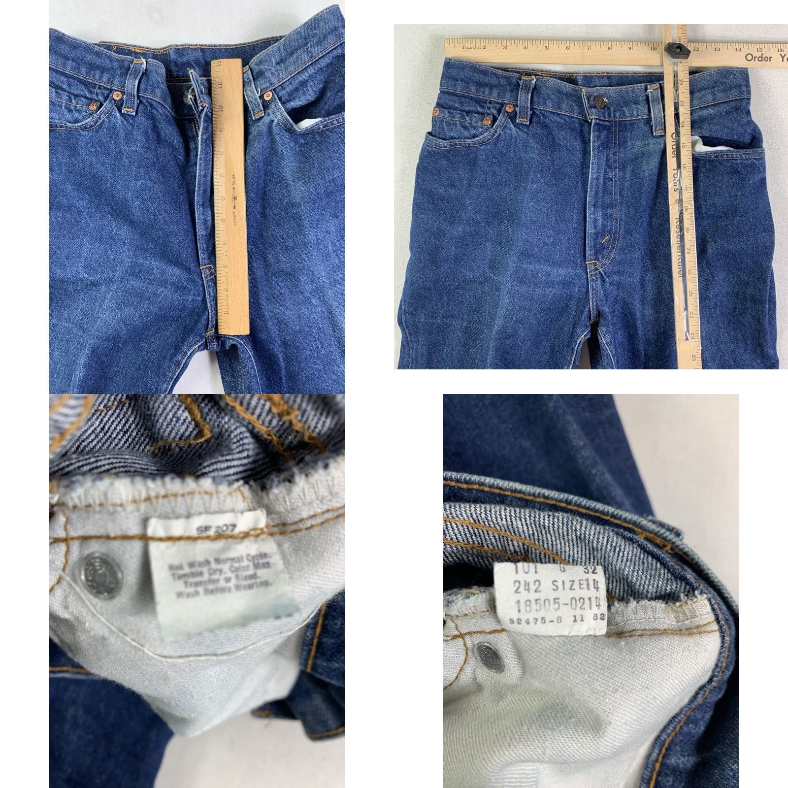 Levi's VINTAGE Levi's 505 Jeans Womens Blue Size 14 Made In USA 1982 (Fits 29x32) Size 36" / US 14 / IT 50 - 8 Thumbnail