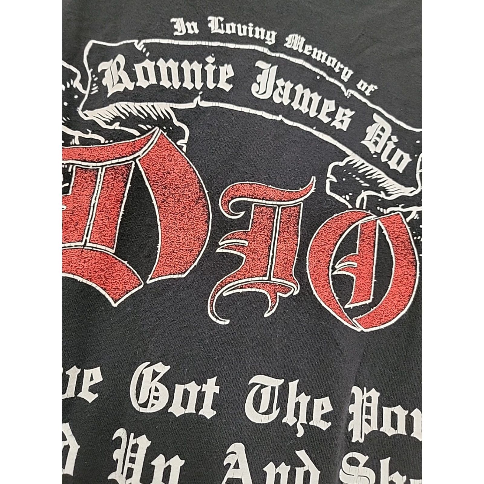 Hanes VINTAGE Ronnie James Dio Memorial Funeral Shirt 2XL Black Graphic Tee Men Shirt Black Rock Metal 90s Mens Size US XXL / EU 58 / 5 - 3 Thumbnail