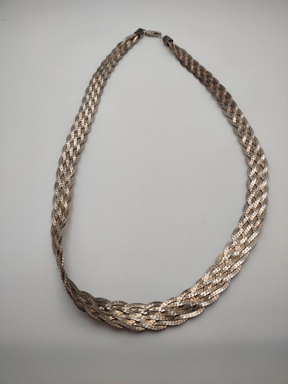 The Unbranded Brand Sterling Silver Braided Necklace 925 23 Inch Statement Size ONE SIZE - 1 Thumbnail
