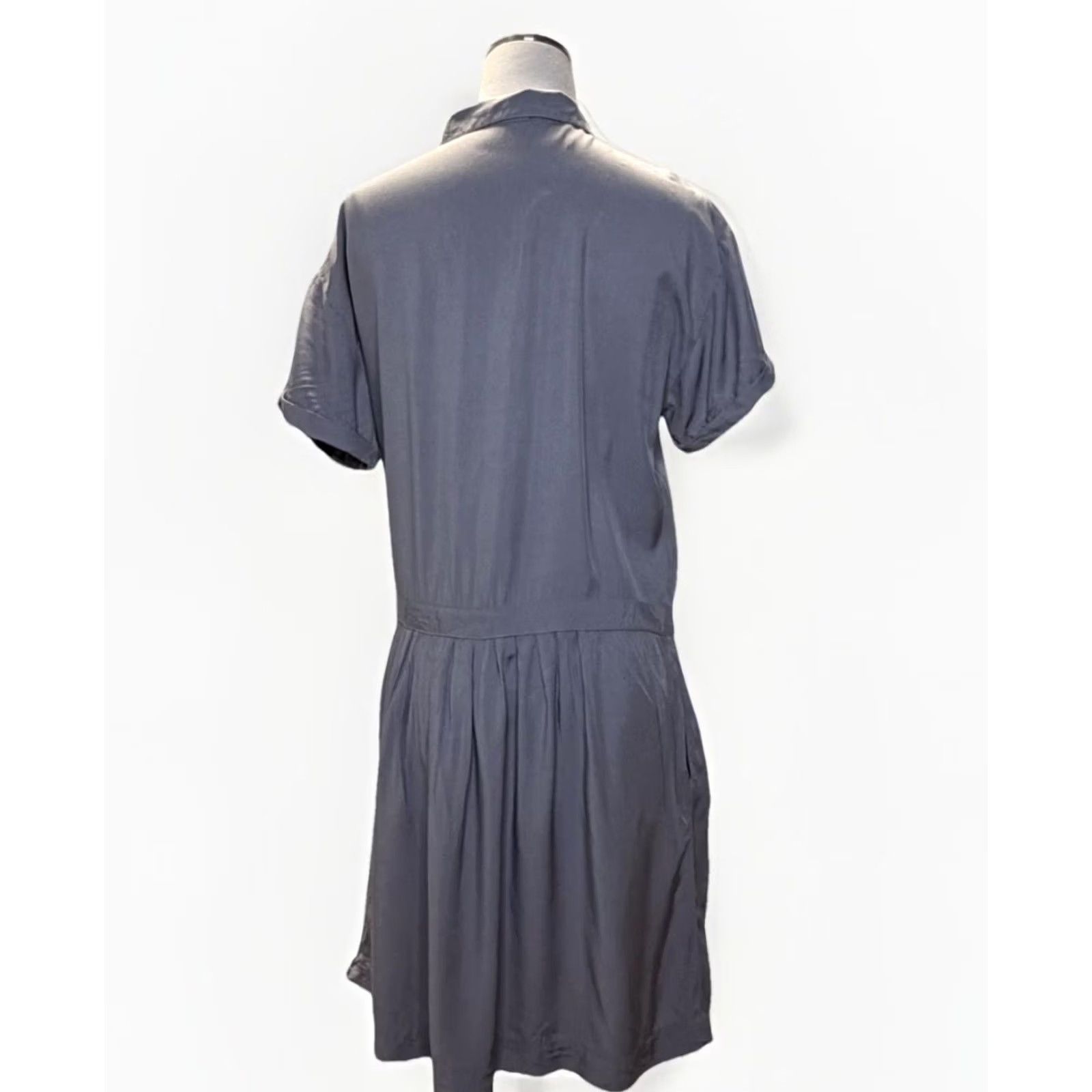 IKKS IKKS Dress Womens 38 Gray Short Sleeve Button Front Shirt Tie Waist Casual Size XS / US 0-2 / IT 36-38 - 3 Thumbnail