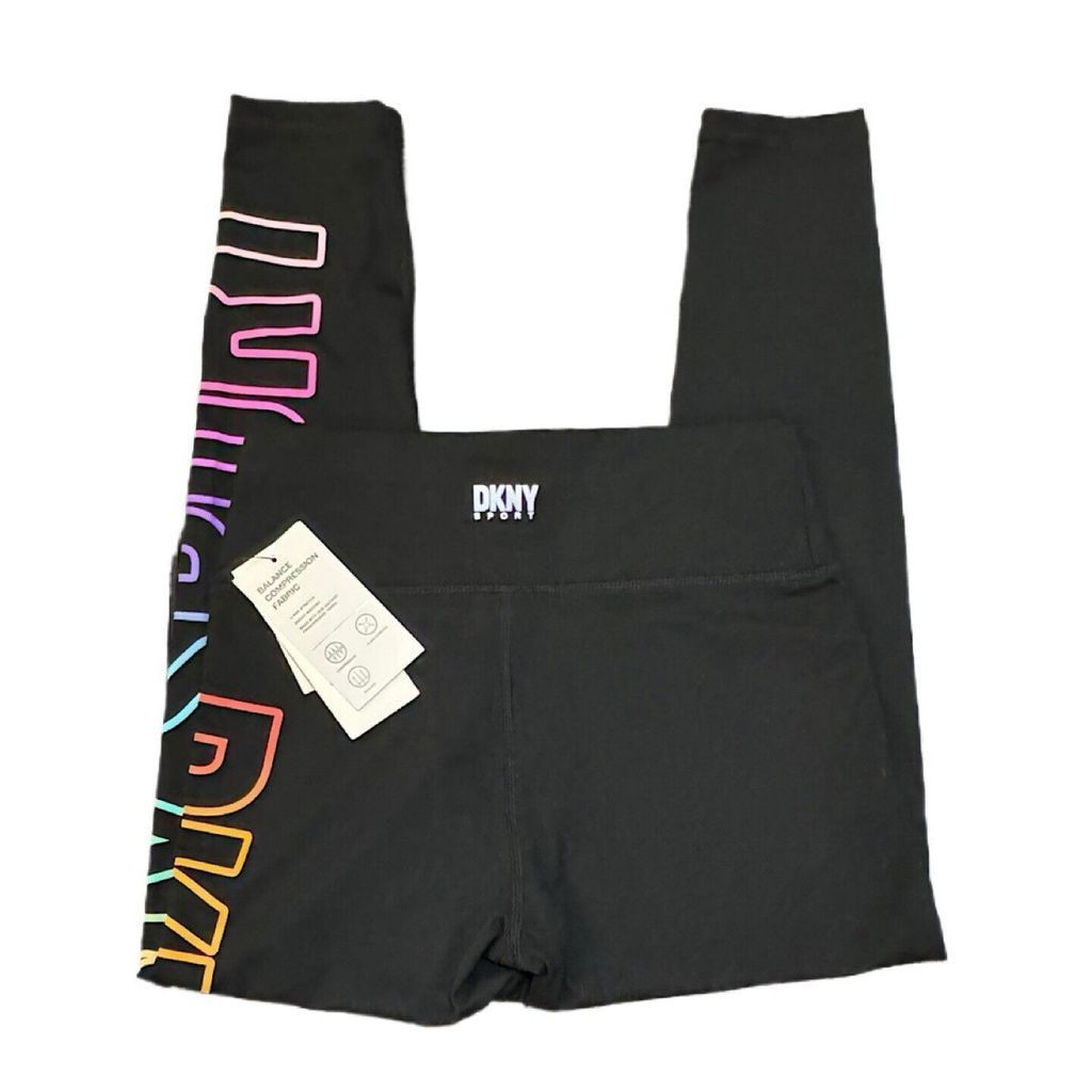 DKNY DKNY Multi-Colour Ombre Logo 7/8 Leggings Black Size Small Size 27" / US 4 / IT 40 - 2 Thumbnail