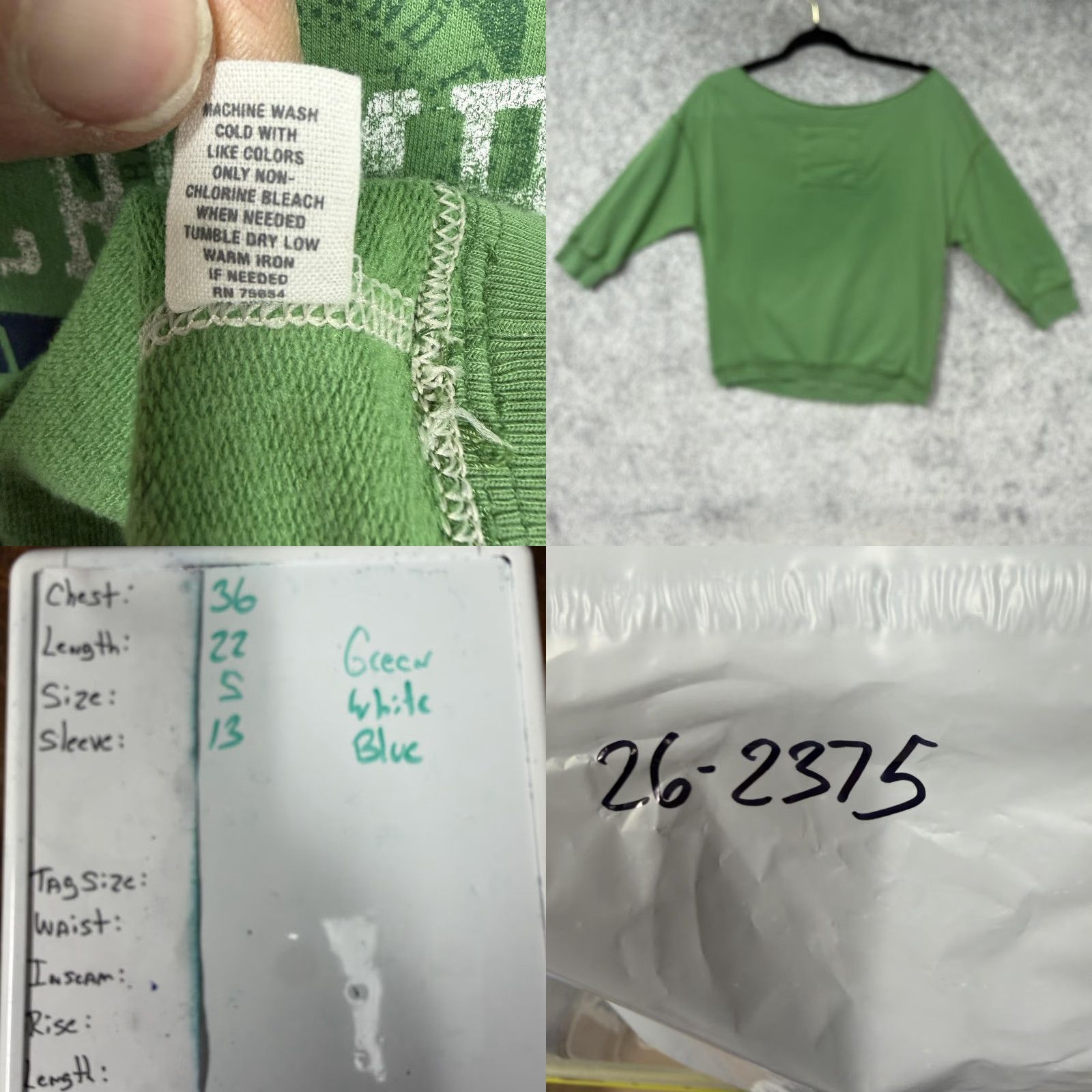 Abercrombie & Fitch Abercrombie & Fitch Sweatshirt Womens S Green Boat Neck Grunge Adirondack Heritage Cropped Pullover Casual Sweatshirt Size S / US 4 / IT 40 - 8 Thumbnail
