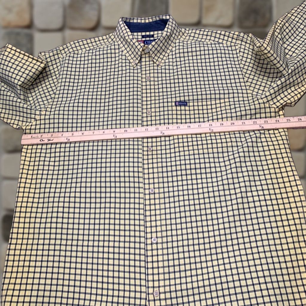 Chaps Chaps Shirt Button-Down Long Sleeve Yellow Plaid L Mens Regular Fit Size US L / EU 52-54 / 3 - 1 Thumbnail