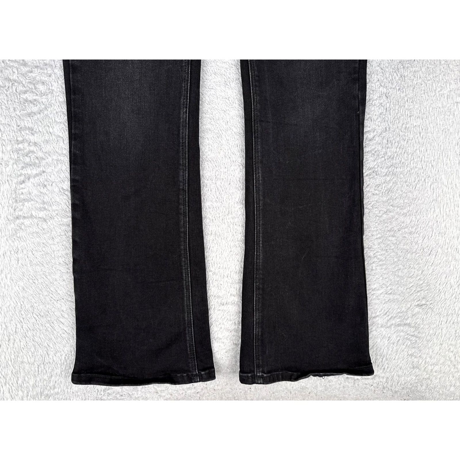 Vintage KanCan Jeans Bootcut Juniors 5/26 Black Dark Wash Mid Rise Stretch Button 25x30 - Denim, 5-Pocket, Slim Fit, Cotton Blend, Spandex, China, Womens Size 27" / US 4 / IT 40 - 2 Thumbnail