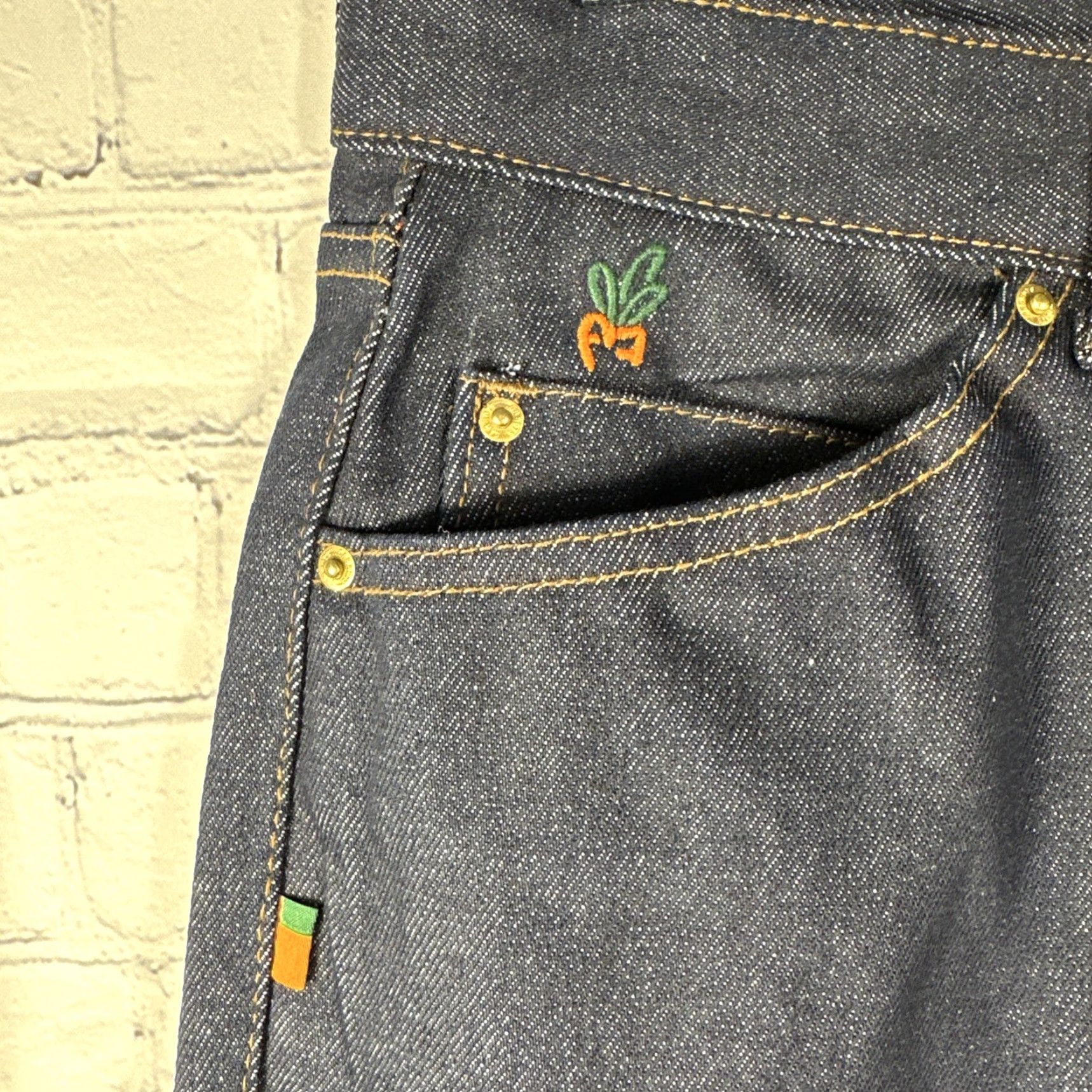 Vintage Carrots Jeans Dark Wash Mens 32 Straight Leg Indigo Denim Cotton Zip Inseam 34 Carrots Brand Regular Fit Jeans Mens Size US 32 / EU 48 - 4 Thumbnail