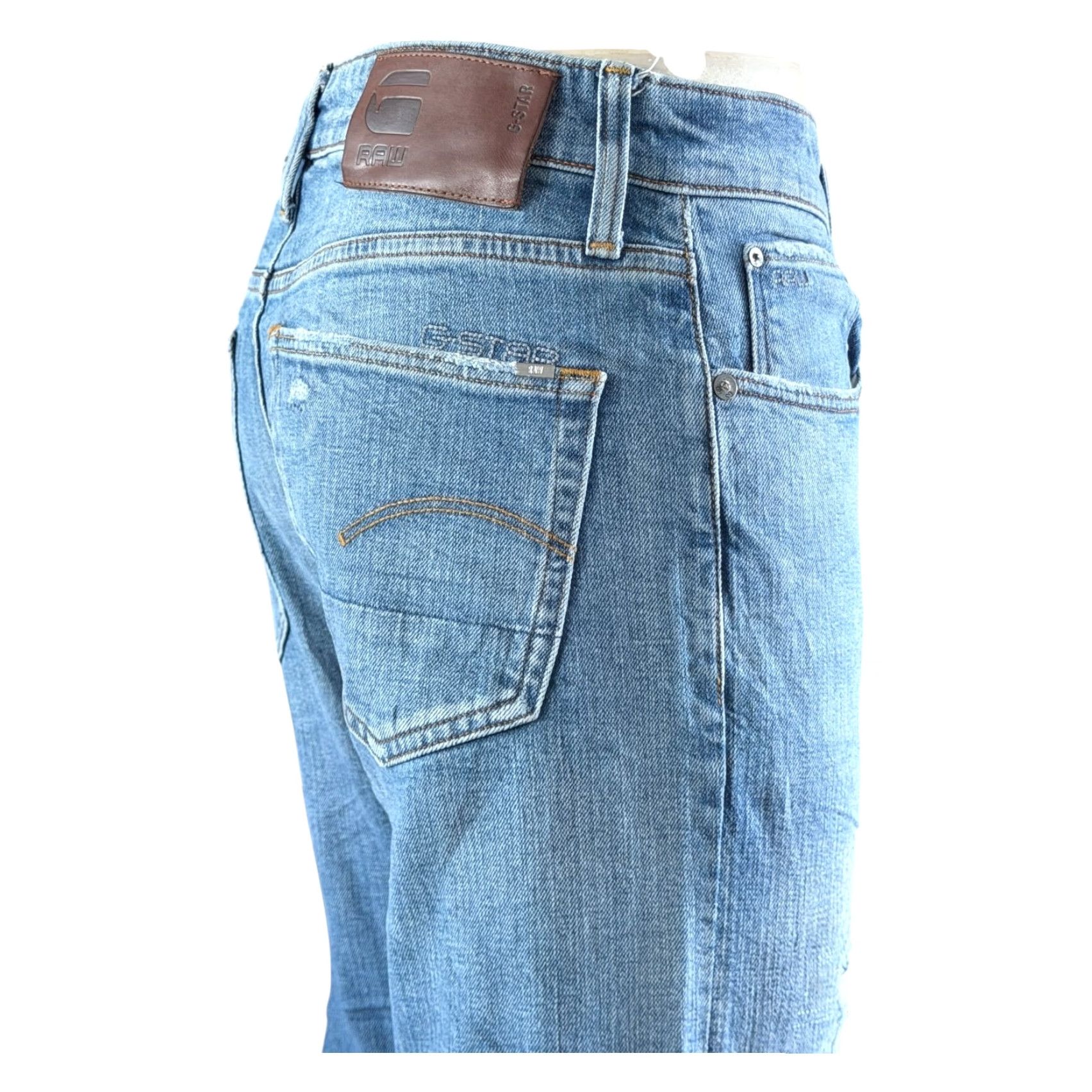 G-Star G-Star RAW 3301 Slim Jeans W30 L34 Blue Distressed Denim Button Fly Mens Jeans Size US 30 / EU 46 - 6 Thumbnail