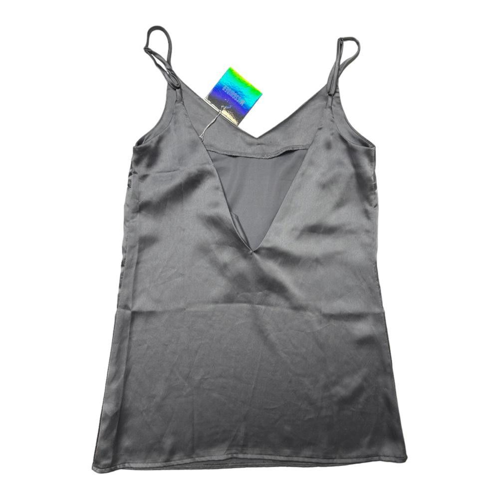 Designer Missguided l NWT V Neck Satin Slip Dress Gray Size 0 Size XS / US 0-2 / IT 36-38 - 3 Thumbnail