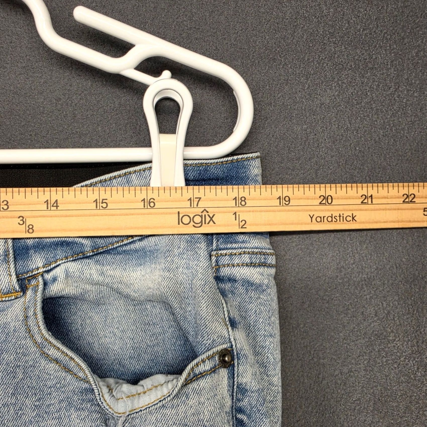 Vintage Lane Bryant Womens 18 Skinny Stretch Distressed Denim Jeans Light Wash Pants Size 40" / US 18 - 6 Thumbnail