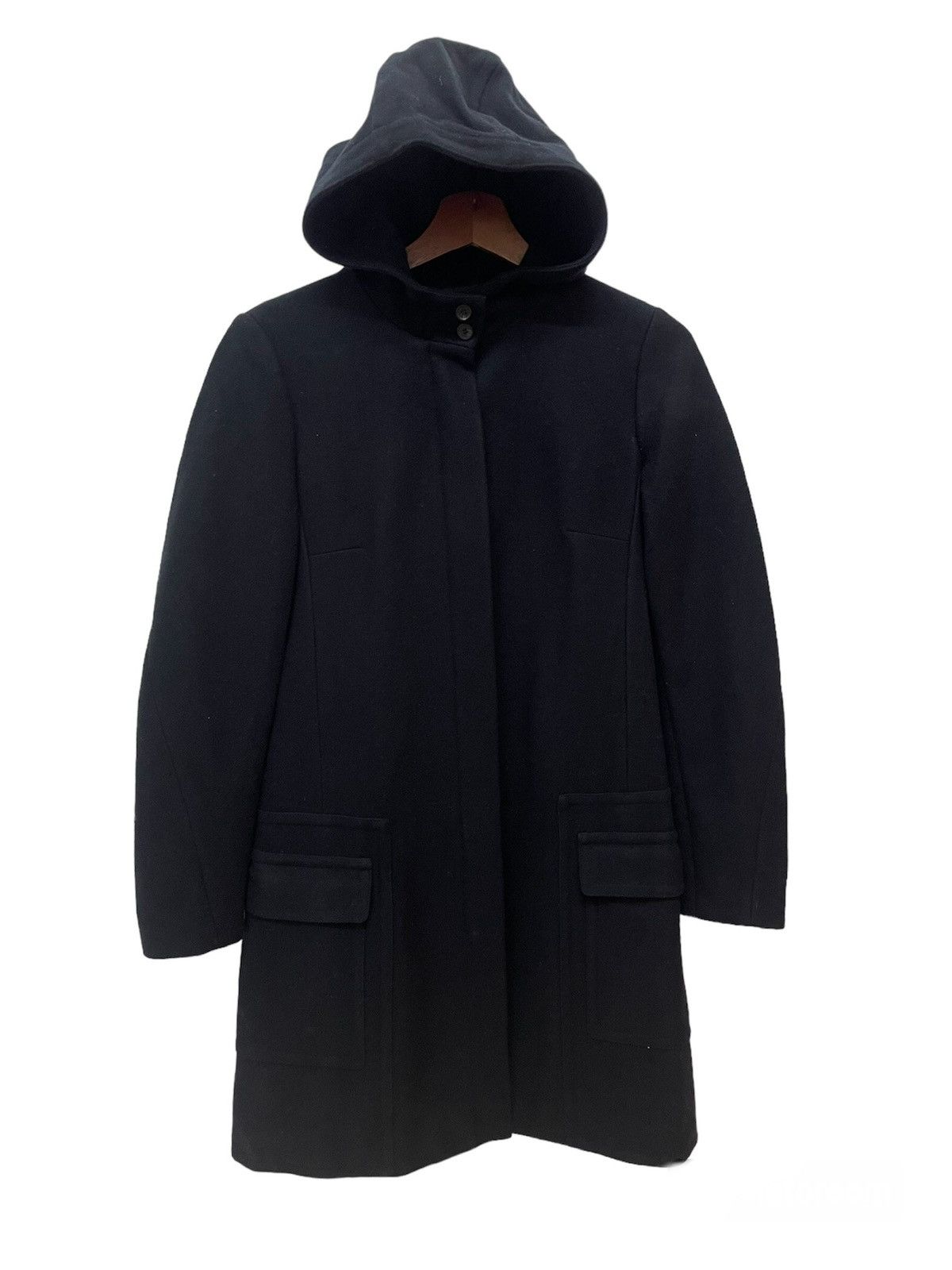 Jil Sander Jil Sander Navy Hoodies Wool Jacket Size XXS / US 00 / IT 34 - 1 Thumbnail