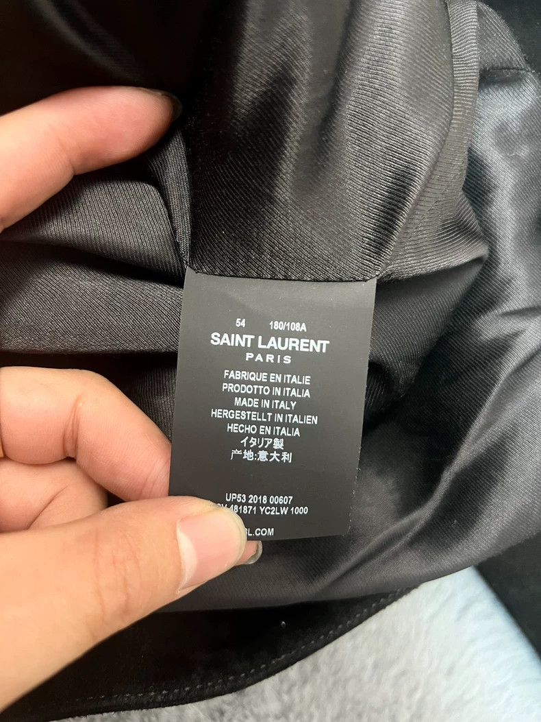 Saint Laurent Paris saint Laurent parisSS19 Black Flocked Suede Leather Jacket Size US L / EU 52-54 / 3 - 5 Thumbnail