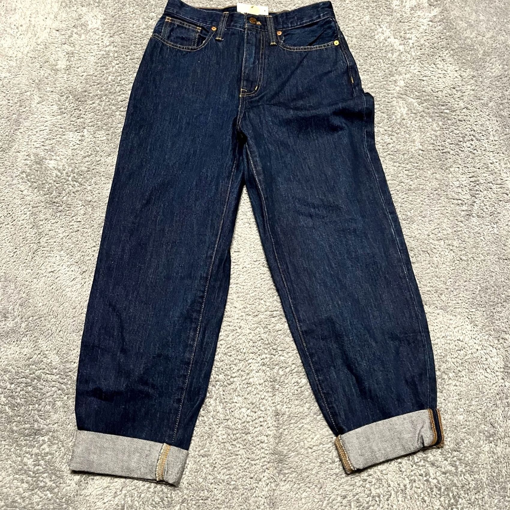 Madewell Madewell Baggy Tapered Jeans Womens 25 Blue Dark wash High rise (Madewell Baggy Tapered Jeans Womens 25 Blue Dark wash High rise) Size 42" / US 20 - 2 Thumbnail