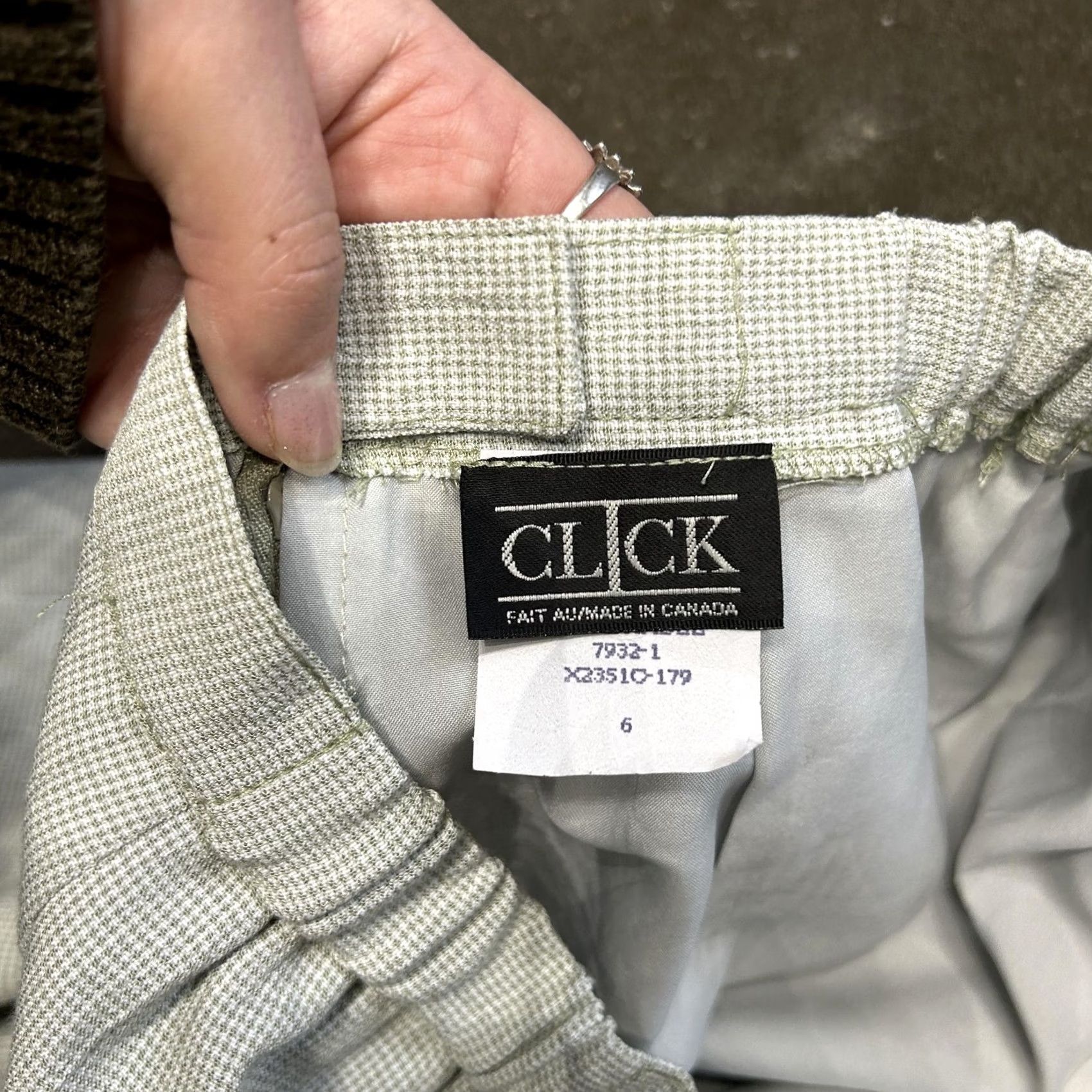 Vintage VINTAGE? Click Skirt Womens 6 Green Check High Waist Long Maxi Lined Made Canada Size 28" / US 6 / IT 42 - 3 Thumbnail