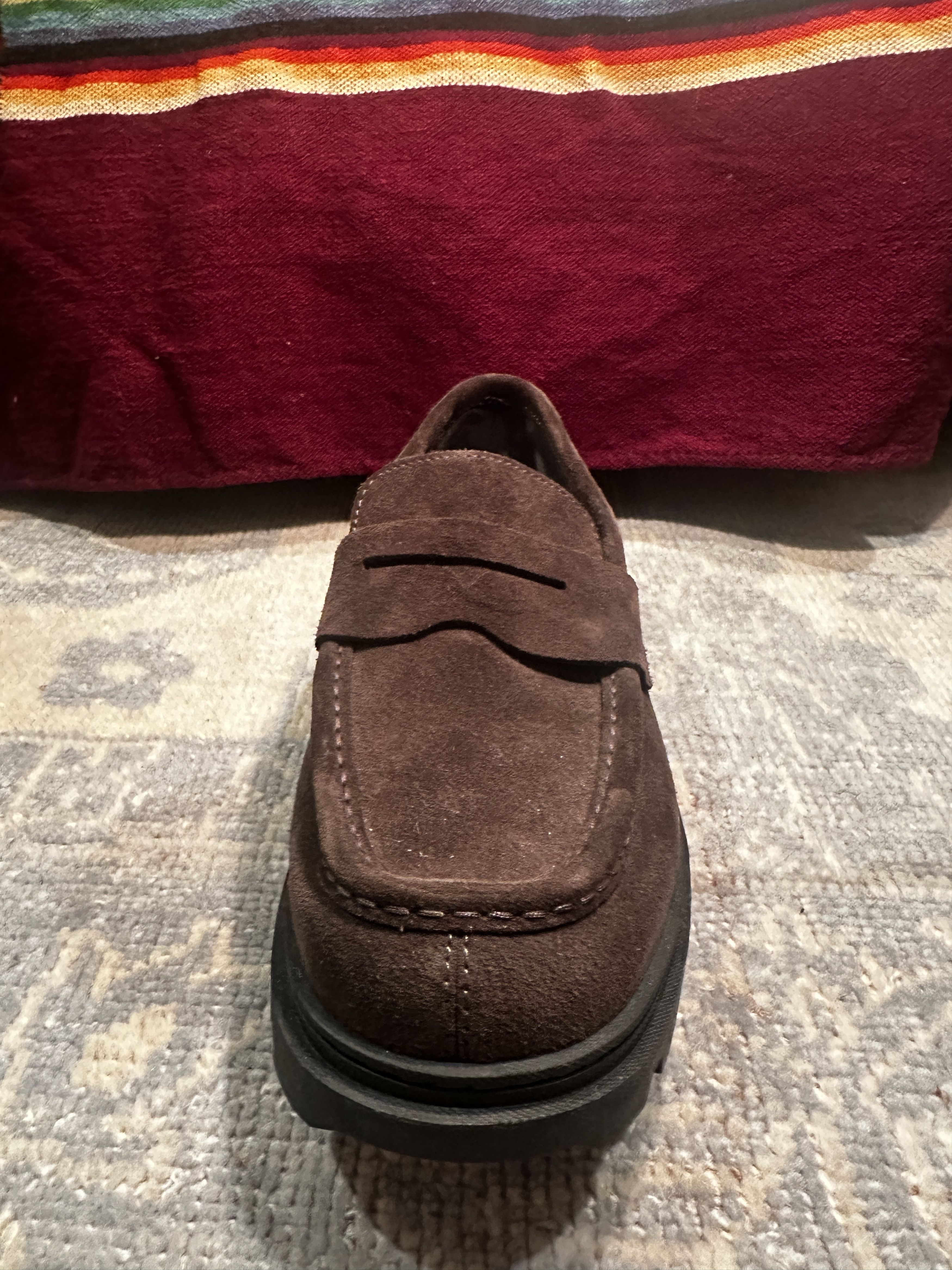 Camper Brown suede penny loafers w/ toe caps Size US 11.5 / EU 44-45 - 4 Thumbnail