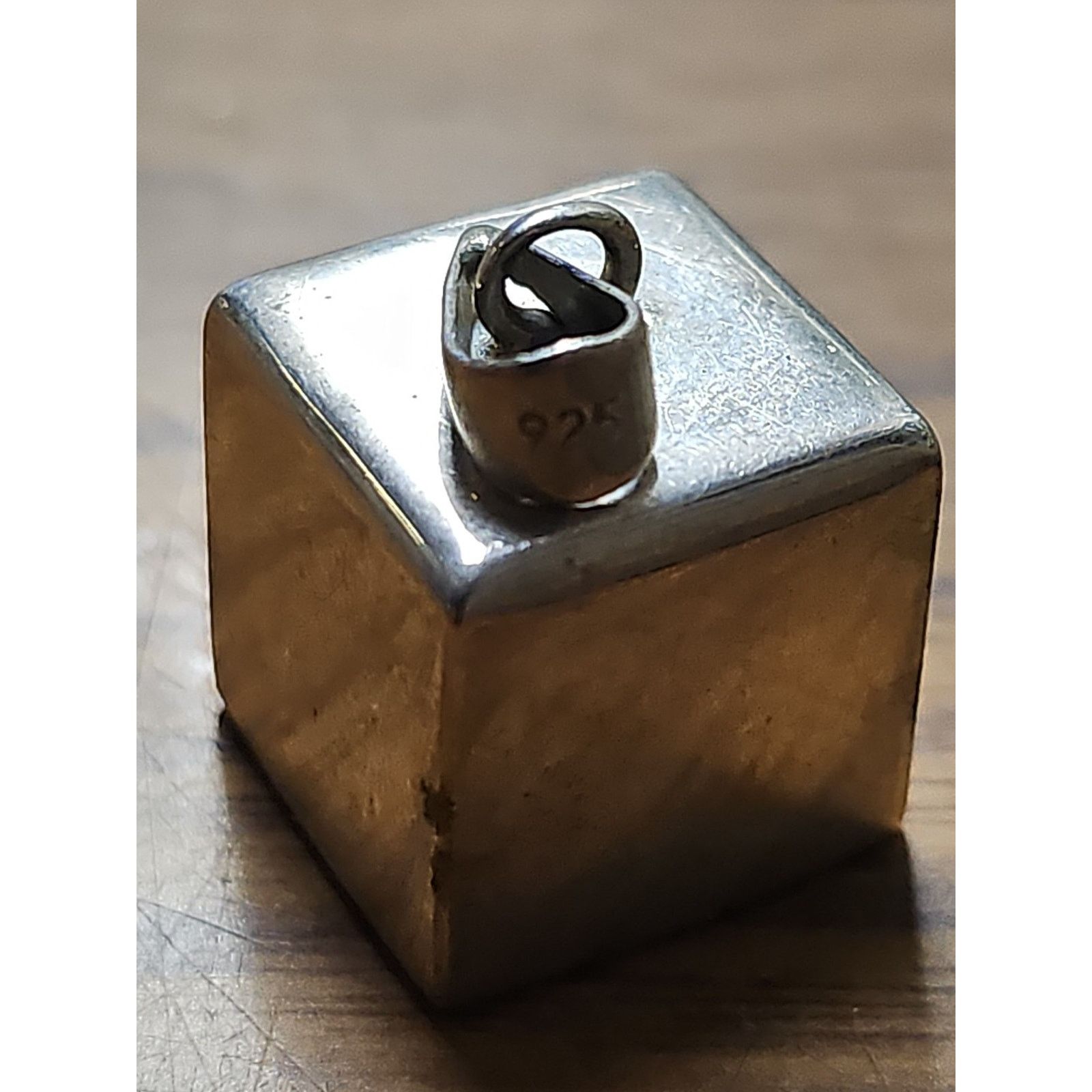 Other Sterling Silver 925 Cube Blank Charm Pendant for Necklace Size ONE SIZE - 1 Thumbnail
