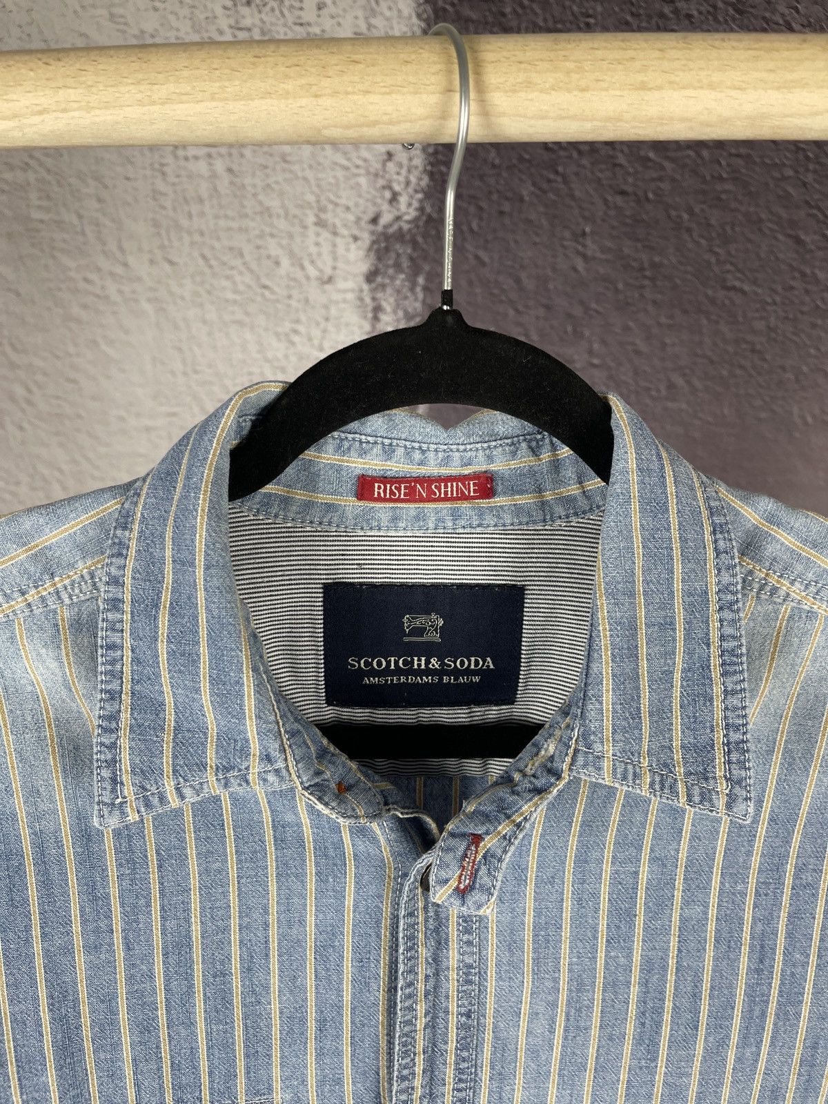 Scotch & Soda Scotch & Soda Rise’n Shine denim striped faded distressed Size US M / EU 48-50 / 2 - 4 Thumbnail