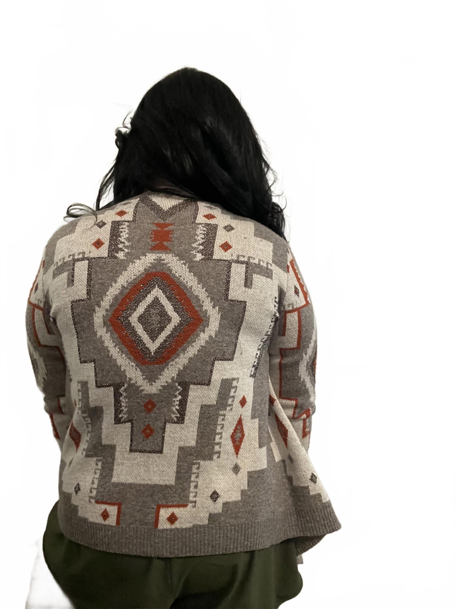 Designer YA Cozy Tribal Pattern Cardigan Size ONE SIZE - 3 Thumbnail
