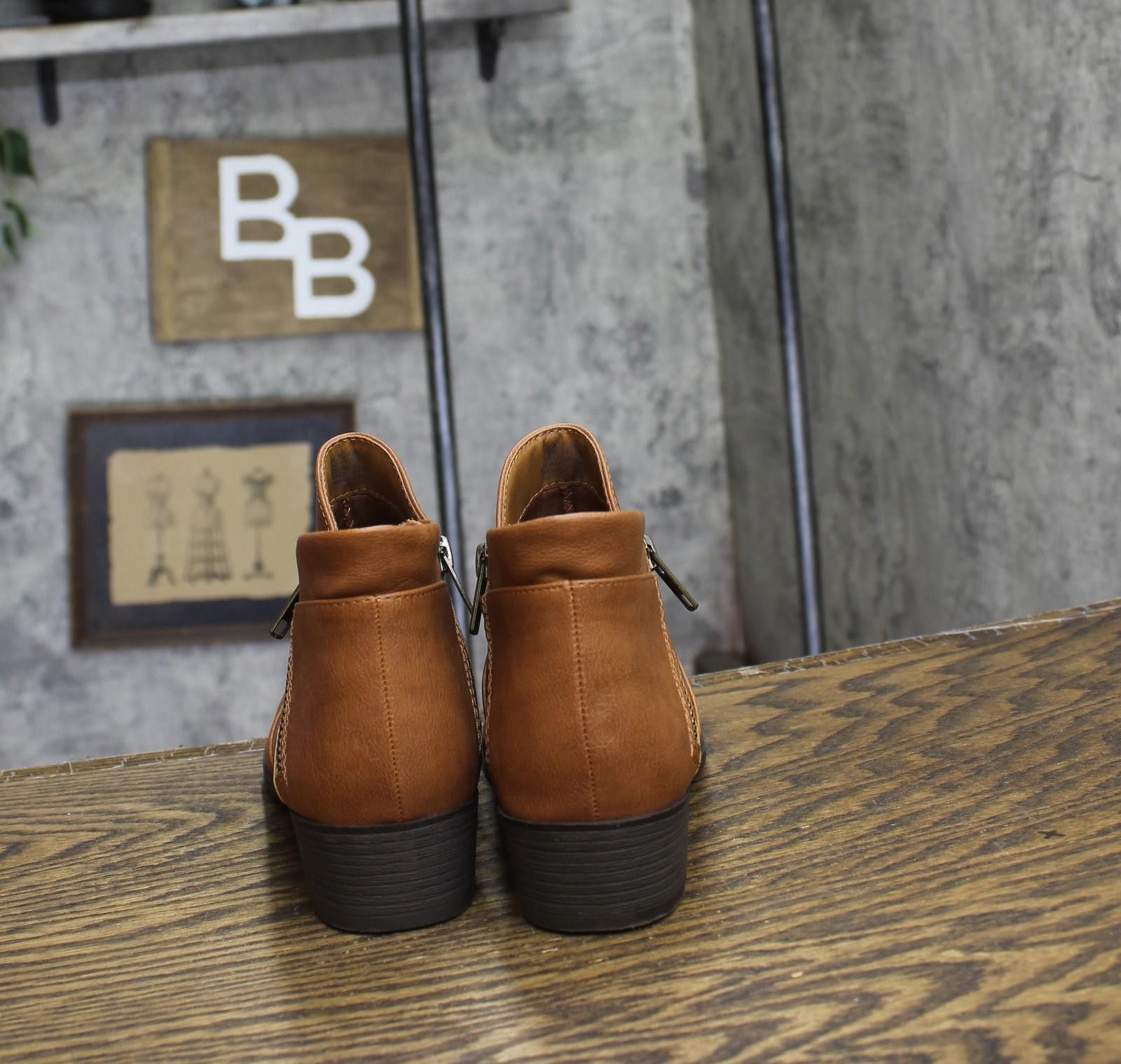 Other Sun + Stone Double Zip Ankle Booties Brandy Brown 6.5m Size US 6.5 / IT 36.5 - 4 Thumbnail