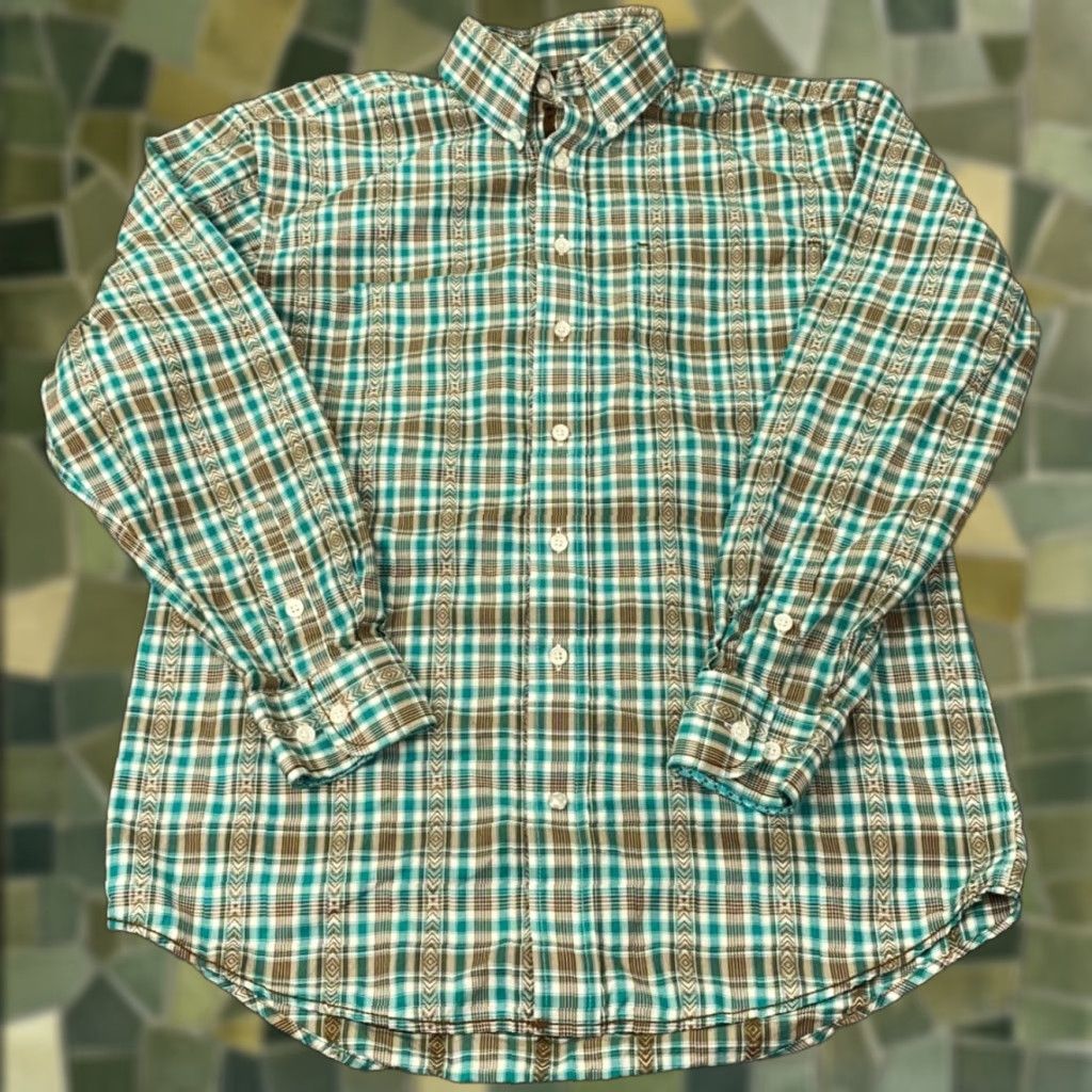 Vintage VINTAGE Panhandle Rough Stock Plaid Button-Up Shirt Mens Small Green Long Sleeve Cowboy Western Size US S / EU 44-46 / 1 - 1 Thumbnail