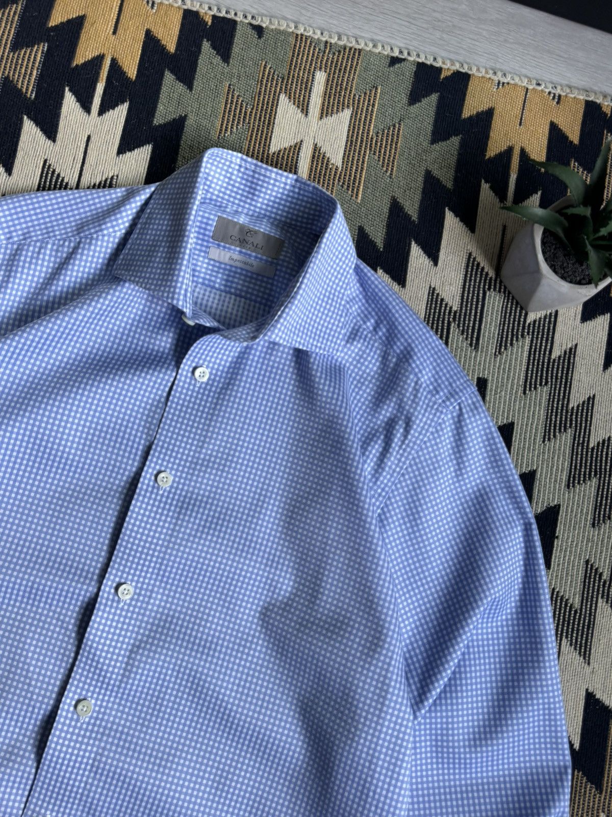 Canali Canali Luxury Button Up Shirt Size US L / EU 52-54 / 3 - 5 Thumbnail