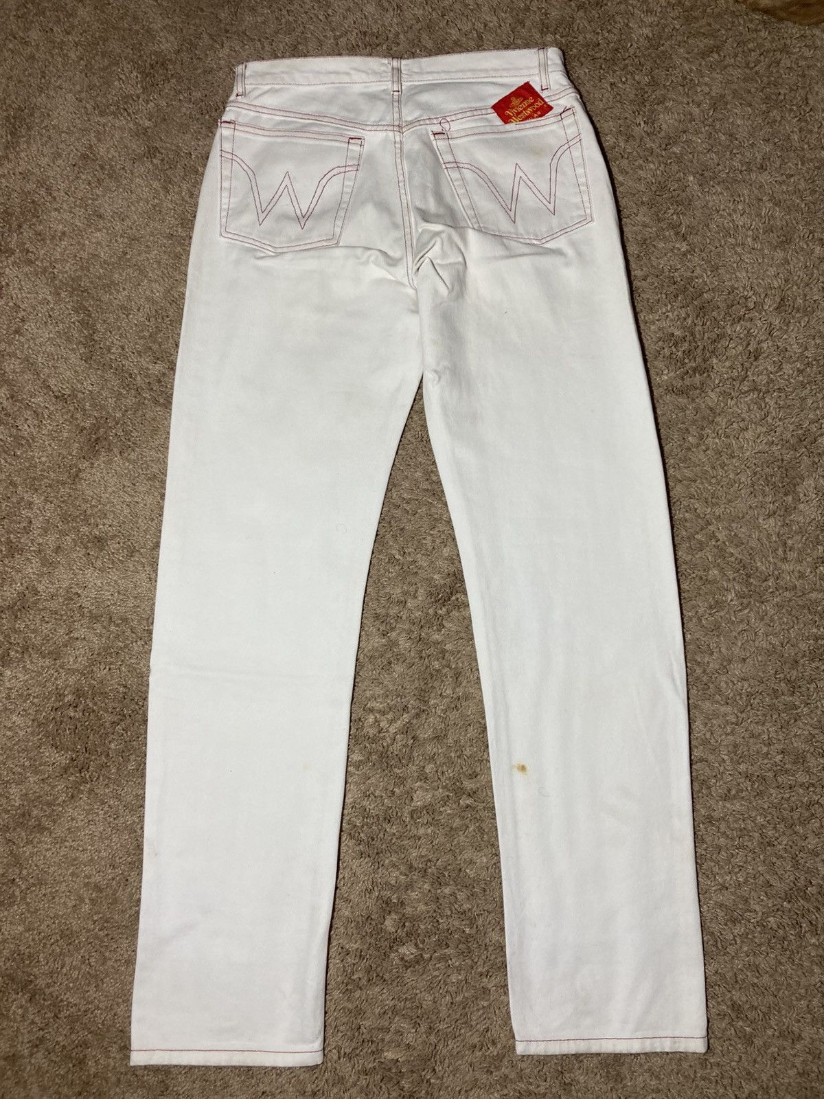 Vivienne Westwood 90s Vivienne Westwood Slim Straight Jeans Contrast VW White Size US 32 / EU 48 - 11 Thumbnail