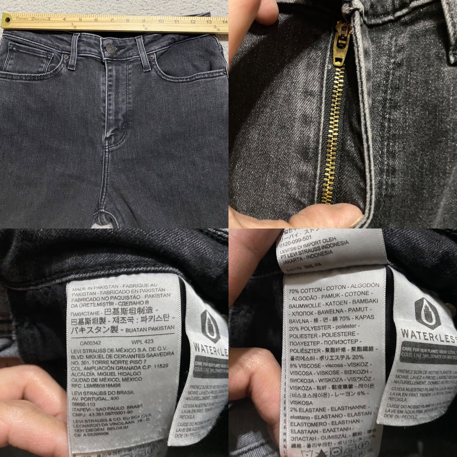 Levi's **Levi's 721 Skinny Jeans Women's Dark Gray Distressed 28** User: Levi's 721 Skinny Jeans Women's Dark Gray Distressed 28 Size 26" / US 2 / IT 38 - 8 Thumbnail