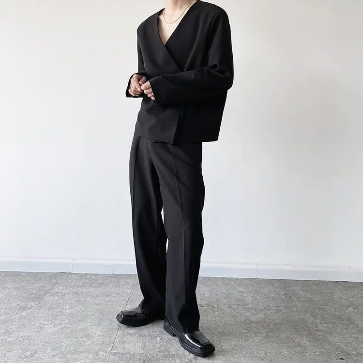 Japanese Brand × Vintage Korean fashion retro wrap blazer Size US L / EU 52-54 / 3 - 7 Thumbnail